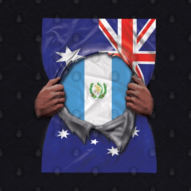 Guatemala Flag Australian Flag Ripped - Gift for Guatemalan From Guatemala by Country Flags